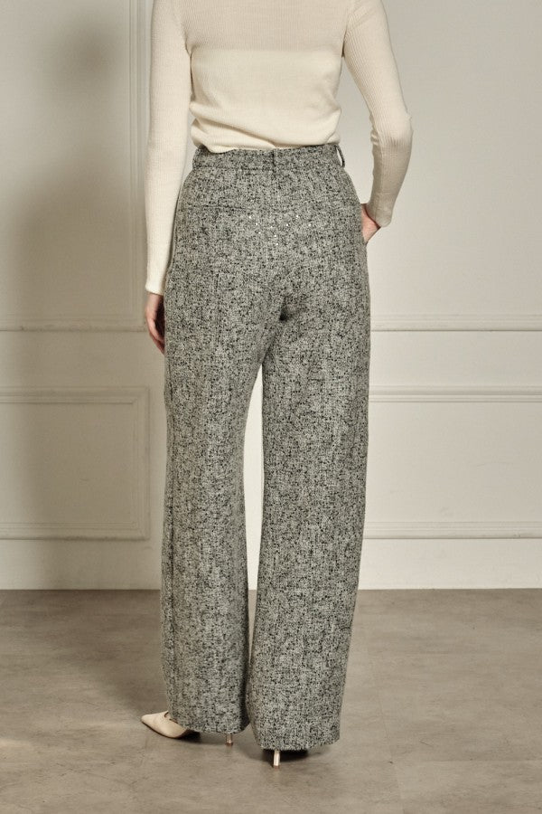 9/8 19時予約開始<br>Wool Blend Semi-Wide Pants <br> -Gray.mix / 2size-