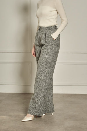 9/8 19時予約開始<br>Wool Blend Semi-Wide Pants <br> -Gray.mix / 2size-
