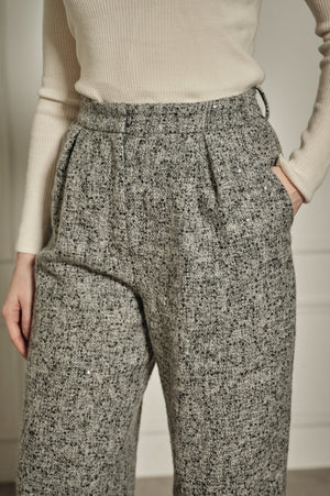 9/8 19時予約開始<br>Wool Blend Semi-Wide Pants <br> -Gray.mix / 2size-