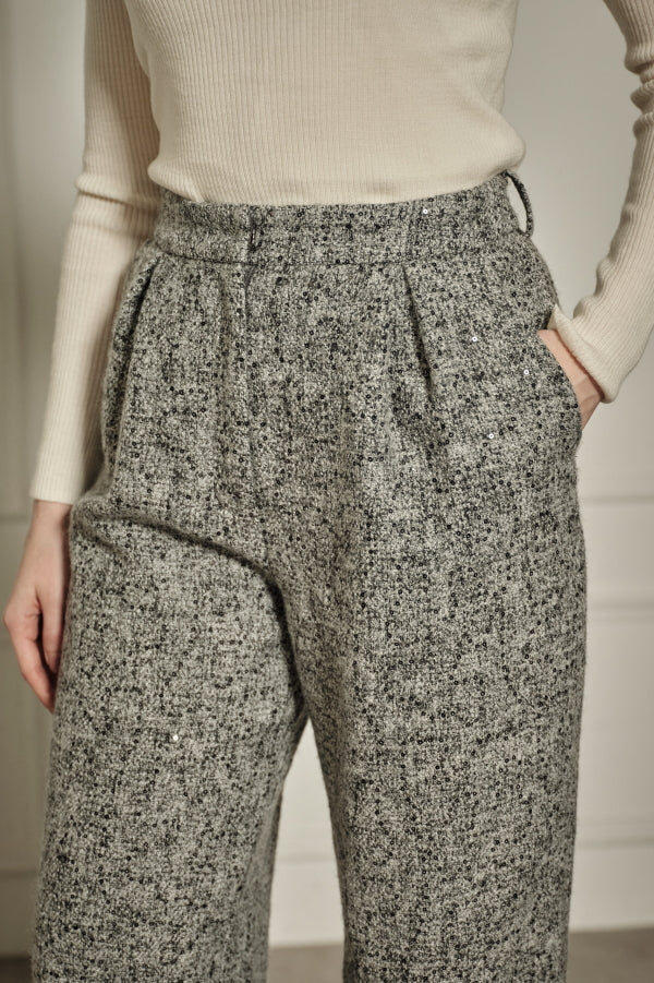 9/8 19時予約開始<br>Wool Blend Semi-Wide Pants <br> -Gray.mix / 2size-