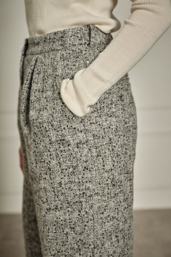 9/8 19時予約開始<br>Wool Blend Semi-Wide Pants <br> -Gray.mix / 2size-