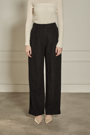 9/8 19時予約開始<br>Wool Blend Semi-Wide Pants <br> -Black / 2size-