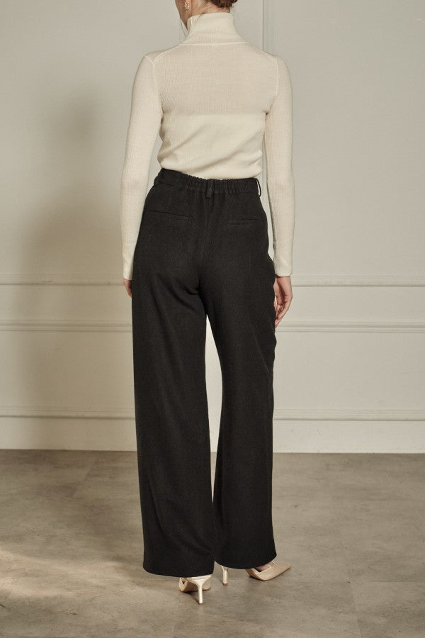 9/8 19時予約開始<br>Wool Blend Semi-Wide Pants <br> -Black / 2size-