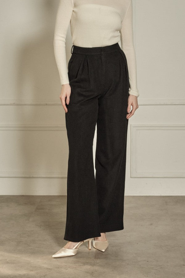 9/8 19時予約開始<br>Wool Blend Semi-Wide Pants <br> -Black / 2size-