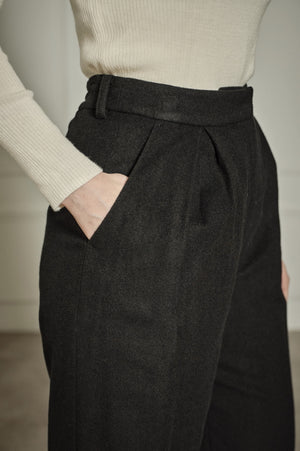 9/8 19時予約開始<br>Wool Blend Semi-Wide Pants <br> -Black / 2size-