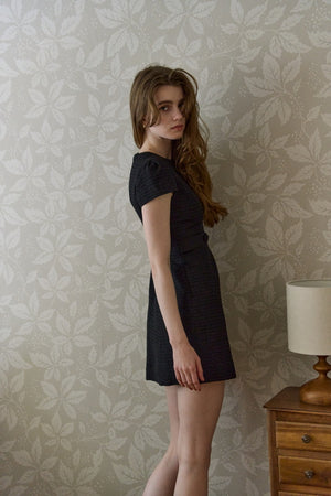Snmmer tweed mini one piece <br> -BlackⅡ-