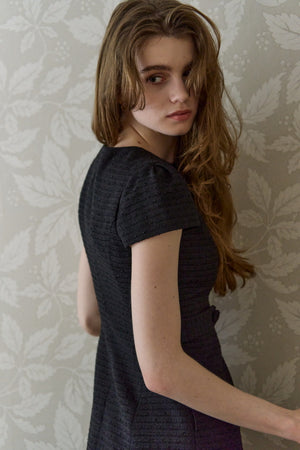 Snmmer tweed mini one piece <br> -BlackⅡ-