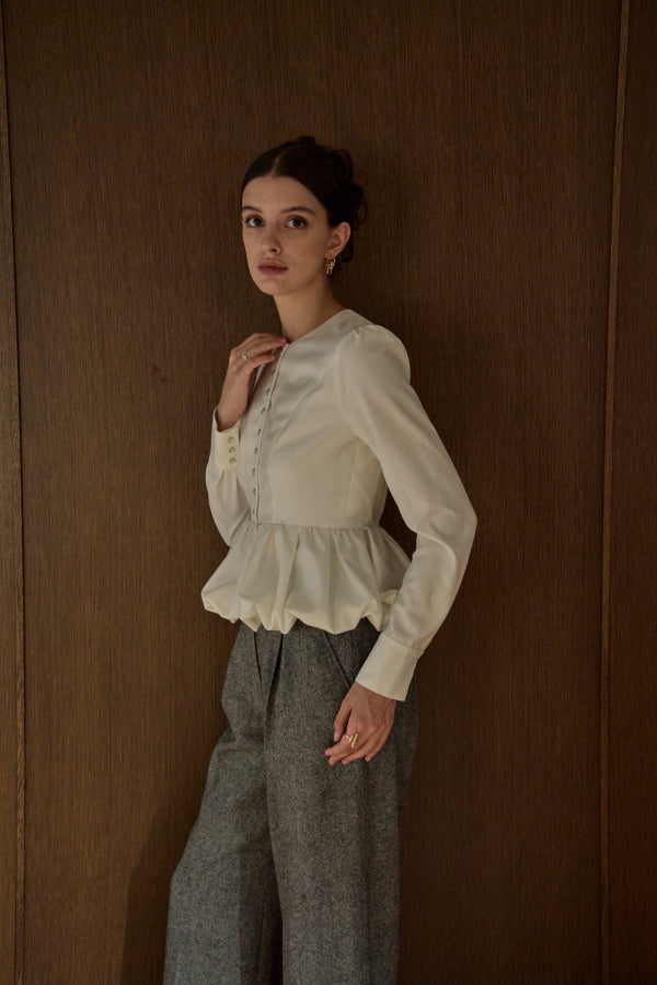 Bloom Pepulum Top <br> -White-