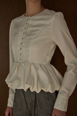 Bloom Pepulum Top <br> -White-