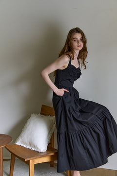 Lace Bustier One piece <br> -Black-