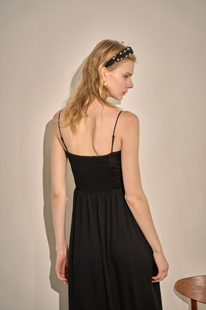 Lace Overlay Georgette Jumpsuit <br> -Black-