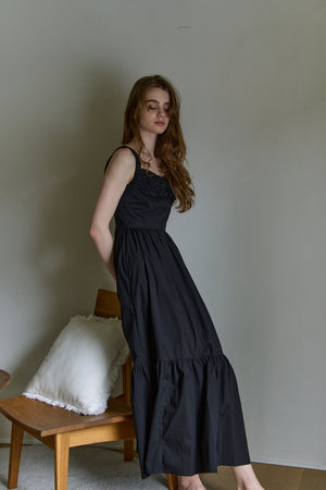 Lace Bustier One piece <br> -Black-
