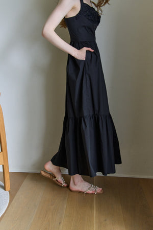 Lace Bustier One piece <br> -Black-
