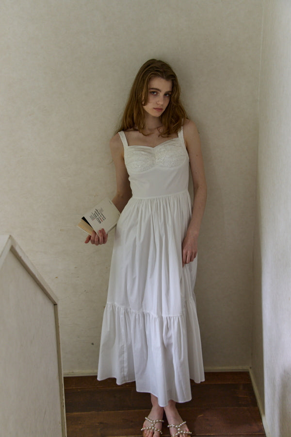 Lace Bustier One piece <br> -White-