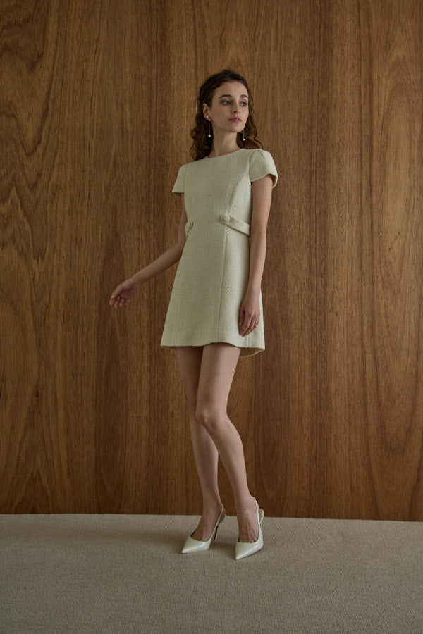 ワンピース maison tweed mini onepiece Tweed Puff Sleeve Mini One-Piece – VANON