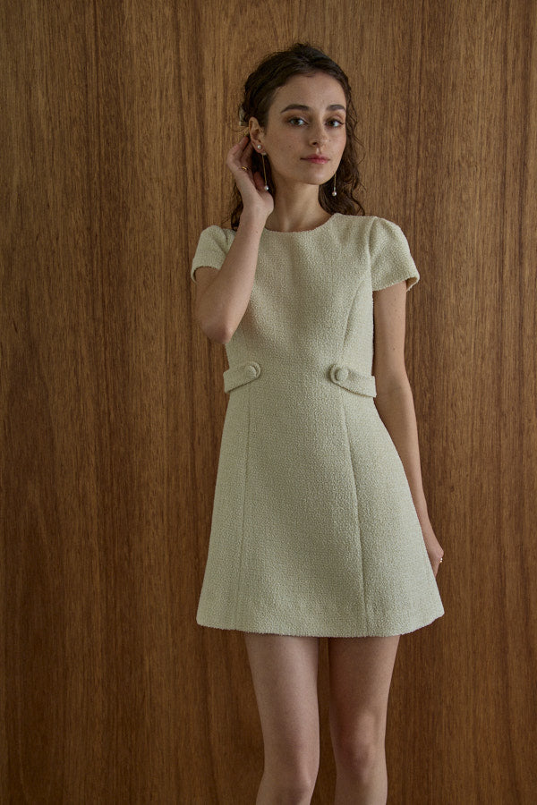 ワンピース Maison tweed mini onepiece White Summer tweed mini one piece -Ivory- – ERADIE