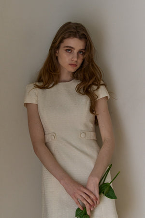 Snmmer tweed mini one piece <br> -Off white-