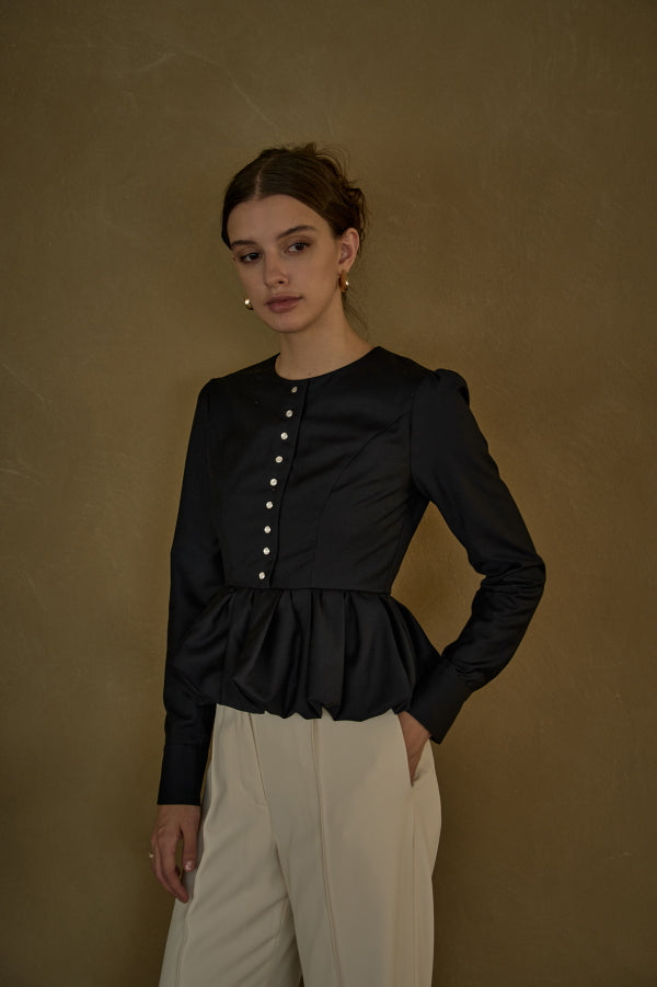 予約商品 <br>Bloom Pepulum Top <br> -Navy-