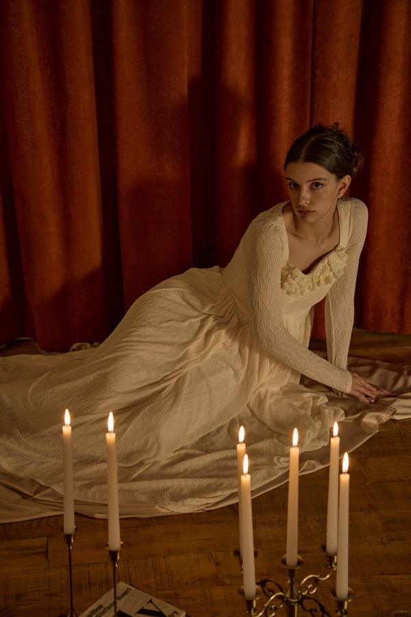 Heart Neck Lace One Piece <br> -Ivory-