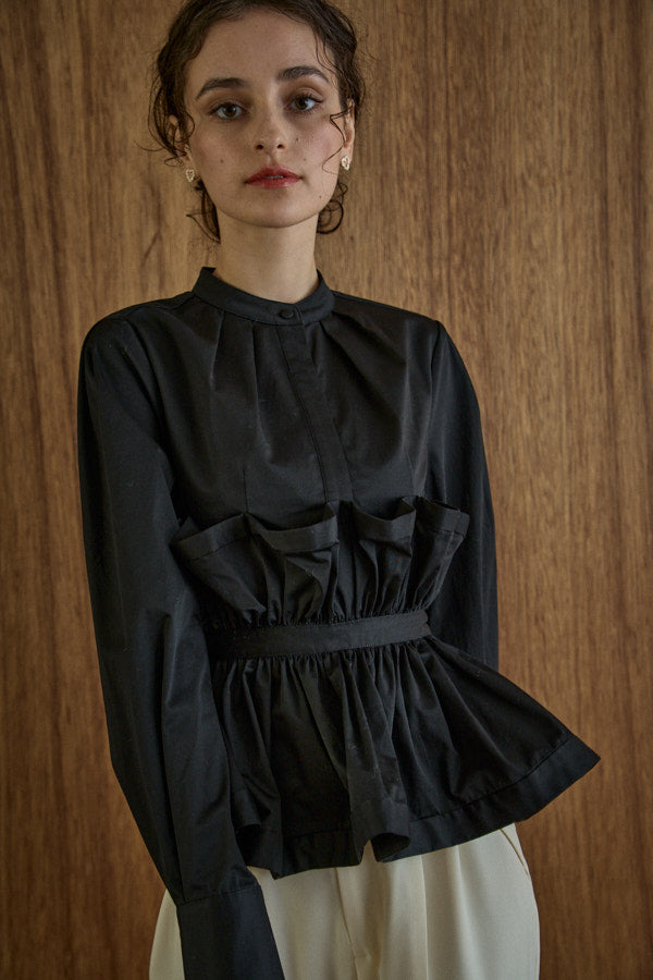 Raffle Peplum Top -Black- – ERADIE