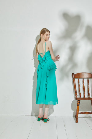 Raffle Shifon one-piece <br> -Turquoise-