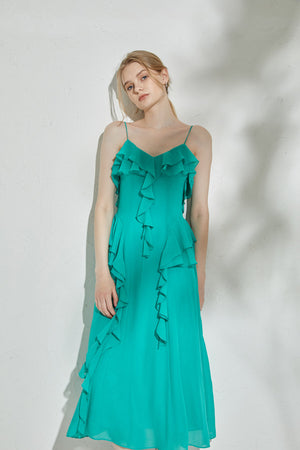 Raffle Shifon one-piece <br> -Turquoise-