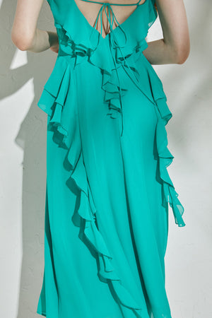 Raffle Shifon one-piece <br> -Turquoise-
