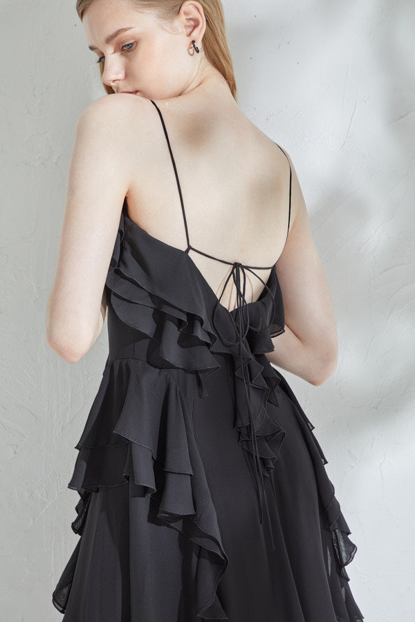 Raffle Shifon one-piece -Black- – ERADIE
