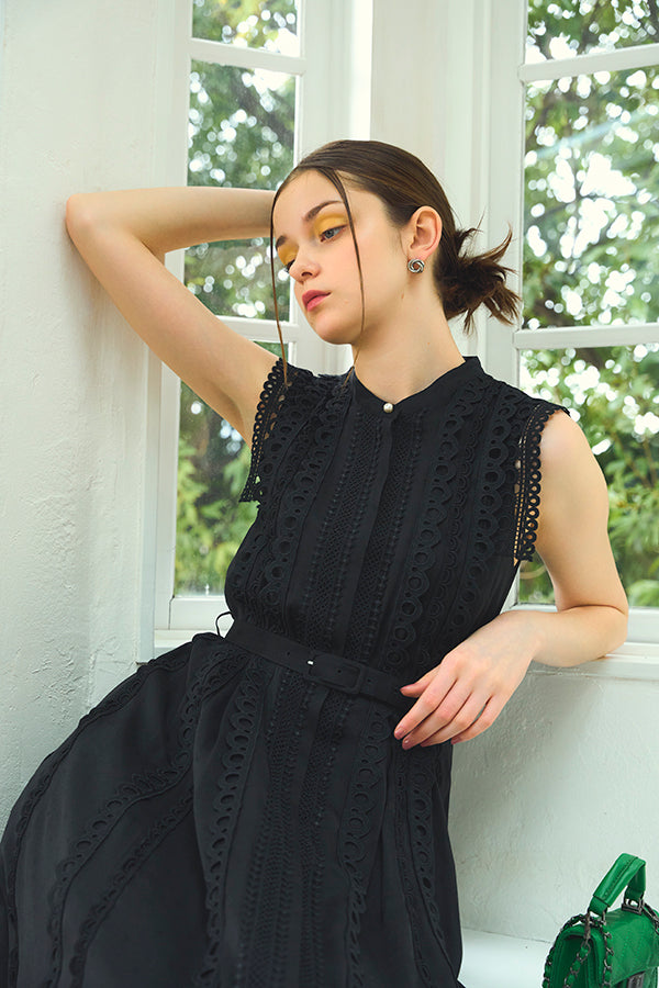 ドットジャカードテープレース ワンピース ERADIE ワンピース Dot Jacquard Tape Lace one-piece ドット